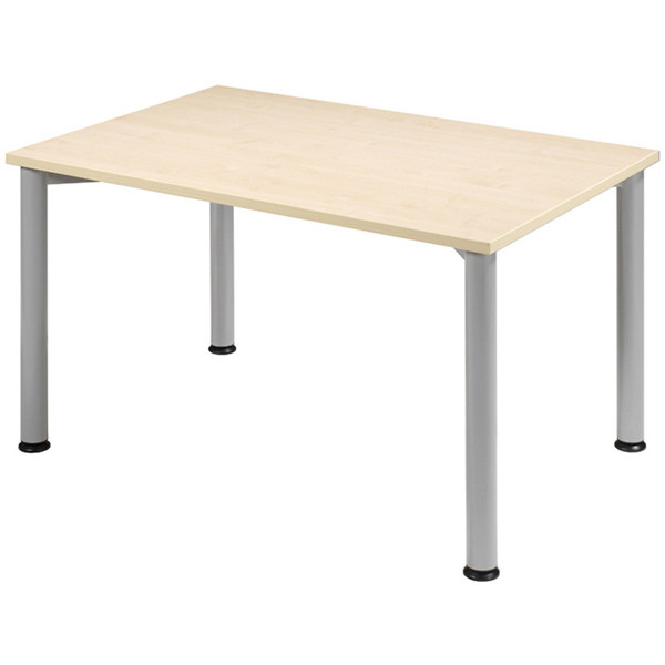 4038933002873 - Schreibtisch Flex manuell höhenverstellbar 72cm (H) 120x80cm (BxT) rechteckig ahorn   silber 4038933002873 Geramöbel