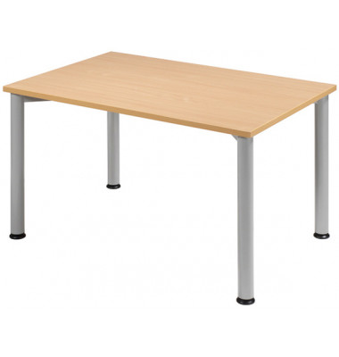 Schreibtisch Flex, 72cm (H), rechteckig, buche / silber