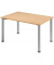 Schreibtisch Flex, 72cm (H), rechteckig, buche / silber