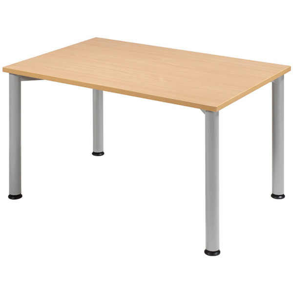 4038933002897 - Schreibtisch Flex manuell höhenverstellbar 72cm (H) 120x80cm (BxT) rechteckig buche   silber 4038933002897 Geramöbel