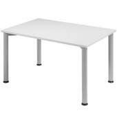 Schreibtisch Flex, manuell h&ouml;henverstellbar, 72cm (H), 120x80cm (BxT), rechteckig, grau / silber