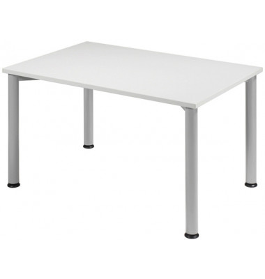 Schreibtisch Flex, manuell h&ouml;henverstellbar, 72cm (H), 120x80cm (BxT), rechteckig, grau / silber