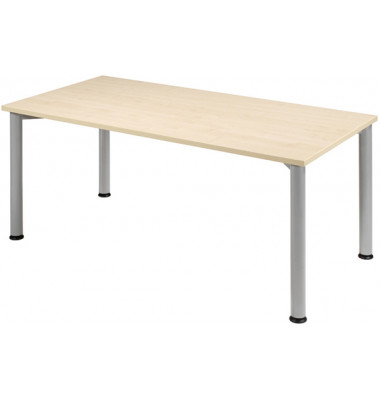 Schreibtisch Flex, 72cm (H), rechteckig, ahorn / silber