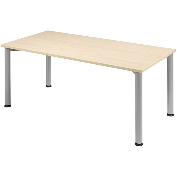 4038933002934 - Schreibtisch Flex manuell höhenverstellbar 72cm (H) 160x80cm (BxT) rechteckig ahorn   silber 4038933002934 Geramöbel