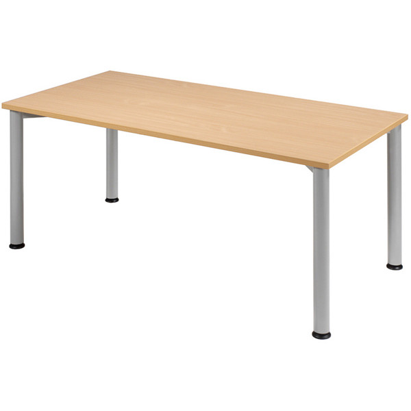 4038933002958 - Schreibtisch Flex manuell höhenverstellbar 72cm (H) 160x80cm (BxT) rechteckig buche   silber 4038933002958 Geramöbel
