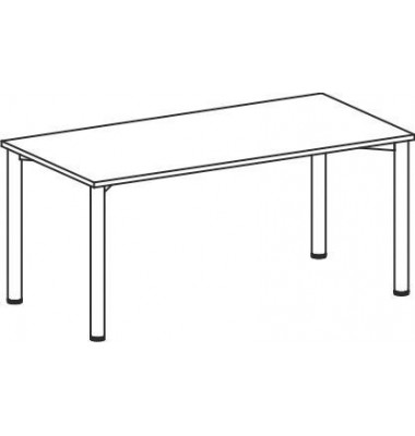 Schreibtisch Flex, 72cm (H), rechteckig, ahorn / silber
