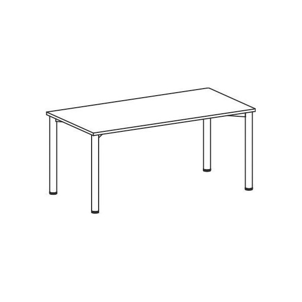 4016058877934 - Schreibtisch Flex S-555146-LS 72cm (H) rechteckig grau   silber 4016058877934 Geramöbel
