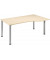 Schreibtisch Flex, manuell höhenverstellbar, 68-80cm (H), rechteckig, ahorn / silber