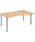 Schreibtisch Flex, manuell höhenverstellbar, 68-80cm (H), rechteckig, buche / silber