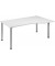 Schreibtisch Flex, manuell höhenverstellbar, 68-80cm (H), rechteckig, grau / silber