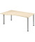 Schreibtisch Flex, manuell höhenverstellbar, 68-80cm (H), rechteckig, ahorn / silber