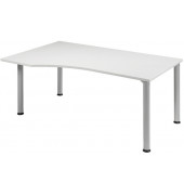 Schreibtisch Flex, manuell höhenverstellbar, 68-80cm (H), rechteckig, grau / silber