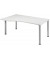 Schreibtisch Flex, manuell höhenverstellbar, 68-80cm (H), rechteckig, grau / silber