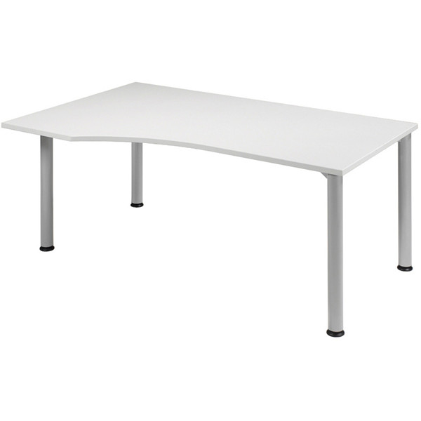 4038933003849 - Schreibtisch Flex manuell höhenverstellbar 68-80cm (H) 180x80 100cm (BxT) Freiform grau   silber 4038933003849 Geramöbel