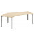 Schreibtisch Flex, manuell höhenverstellbar, 68-80cm (H), Freiform, ahorn / silber