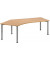 Schreibtisch Flex, manuell höhenverstellbar, 68-80cm (H), Freiform, buche / silber
