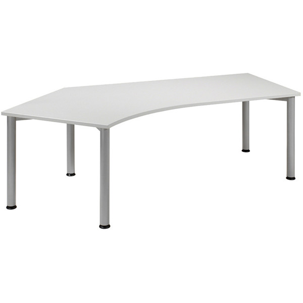 4038933415987 - Schreibtisch Flex manuell höhenverstellbar 68-80cm (H) 2166x80cm (BxT) Freiform grau   silber 4038933415987 Geramöbel