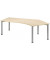 Schreibtisch Flex, manuell höhenverstellbar, 68-80cm (H), Freiform, ahorn / silber