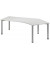 Schreibtisch Flex, manuell höhenverstellbar, 68-80cm (H), Freiform, grau / silber