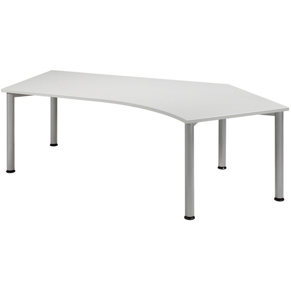 4038933416045 - Schreibtisch Flex manuell höhenverstellbar 68-80cm (H) 2166x80cm (BxT) Freiform grau   silber 4038933416045 Geramöbel