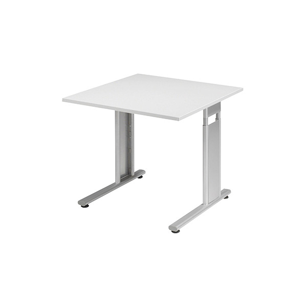 4038933159577 - Schreibtisch Flex S-617101-LS manuell höhenverstellbar 68-82cm (H) 80x80cm (BxT) quadratisch grau   silber 4038933159577 Ge