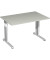 Schreibtisch Flex, manuell höhenverstellbar, 68-82cm (H), 120x80cm (BxT), rechteckig, grau / silber