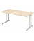 Schreibtisch Flex, manuell höhenverstellbar, 68-82cm (H), rechteckig, ahorn / silber