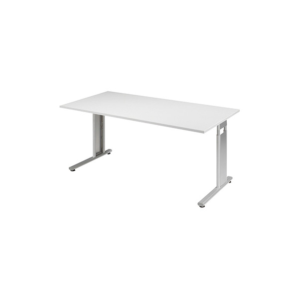 4038933159812 - Schreibtisch Flex S-617103-LS manuell höhenverstellbar 68-82cm (H) 160x80cm (BxT) rechteckig grau   Silber 4038933159812 Ger