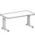 Schreibtisch Flex, manuell höhenverstellbar, 68-82cm (H), rechteckig, ahorn / silber
