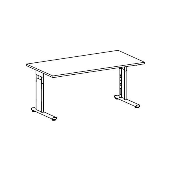 4016058877927 - Schreibtisch Flex S-617146-AS manuell höhenverstellbar 68-82cm (H) rechteckig ahorn   silber 4016058877927 Geramöbel