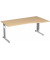 Schreibtisch Flex, manuell höhenverstellbar, 68-82cm (H), Freiform, ahorn