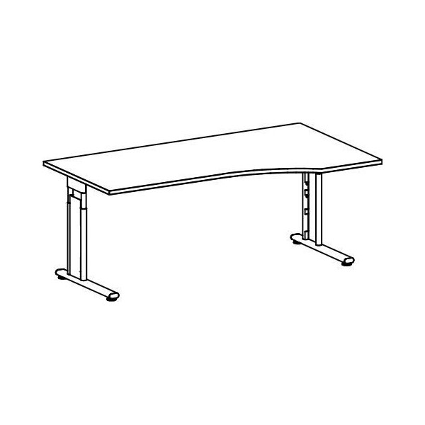 4016058877804 - Schreibtisch Flex S-617305-LS manuell höhenverstellbar 68-82cm (H) Freiform grau   silber 4016058877804 Geramöbel