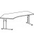 Schreibtisch Flex, manuell höhenverstellbar, 68-82cm (H), Freiform, buche / silber