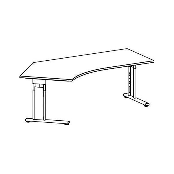 4016058877774 - Schreibtisch Lissabon 617315lgsi grau Winkelform 2166x1131