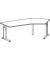 Schreibtisch Flex, manuell höhenverstellbar, 68-82cm (H), Freiform, grau / silber