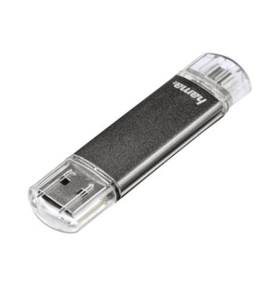 USB-Stick Laeta Twin 00123925, grau, USB 2.0 + micro USB, 32 GB