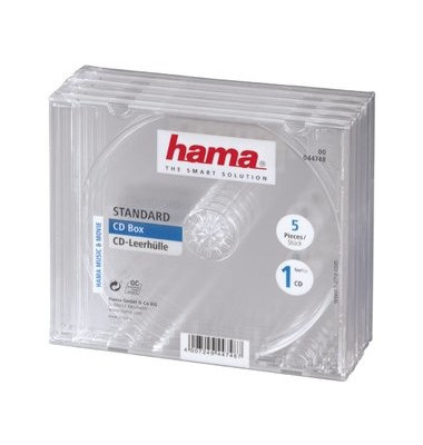 CD/DVD-Leerh&uuml;llen JewelCase transp. f.1 CD/DVD