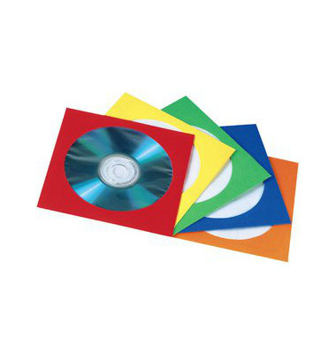 CD/DVD-Rom-Papierhüllen 5-farb. sortiert