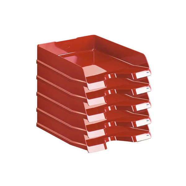 4012473990647 - Briefablage Viva 10275-17 A4   C4 rot-hochglänzend Kunststoff stapelbar 4012473990647 5 Stück