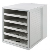 Schubladenbox Schrank-Set Karma 14018-18 grau/grau 5 Schubladen offen