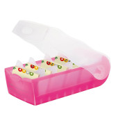 Karteibox Croco A8 quer für 500 Karten 97x191x67mm pink
