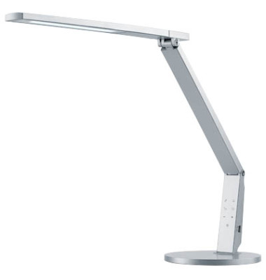 Schreibtischlampe Vario Plus H5010668, LED, dimmbar, mit USB-Ladeanschluss, mit Standfuß, silber