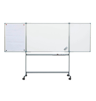 Klappstativdrehtafel-Whiteboard MAULpro, 6338184, 150/300x100cm (BxH), kunststoffbeschichtet, Aluminium