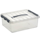 Aufbewahrungsbox Q-line H6160302, 12 Liter mit Deckel, für A4, außen 400x300x140mm, Kunststoff transparent