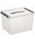 Aufbewahrungsbox Q-line H6160402, 22 Liter mit Deckel, für A4, außen 400x300x260mm, Kunststoff transparent