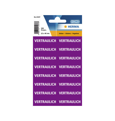 Textetiketten Vertraulich violett 12,5x40mm