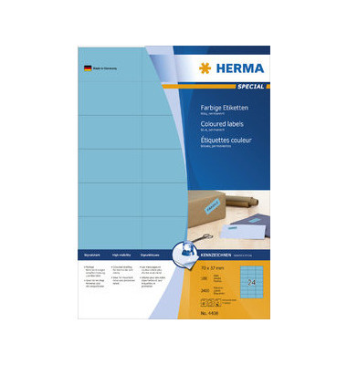 Etiketten Special 4408, blau, 70x37mm, rechteckig