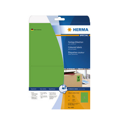 Etiketten Special 4499, gr&uuml;n, 199,6x143,5mm, rechteckig