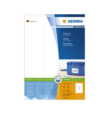 Etiketten Premium 4657, weiß 70x297mm, rechteckig, 