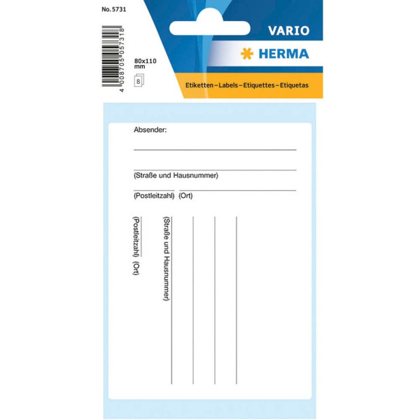4008705719247 - Hinweisetikett 80x110mm Paketadres weiss schwarz 1 4008705719247 10 Beutel 4008705719247 - Hinweisetikett 80x110mm Paketadres weiss schwarz 1 4008705719247 10 Beutel